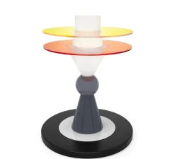Lampe à poser, Bay, noir, blanc, jaune, orange, Ø40cm, H50cm - Memphis Milano