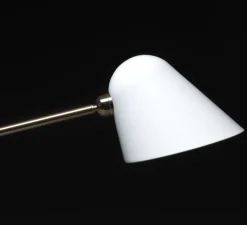Lampe*Tato Italia Lampe à poser, Beghina, , LED, 3000K, 200lm, L22cm, H41cm - blanc brillant, laiton