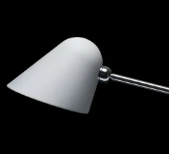 Lampe*Tato Italia Lampe à poser, Beghina, , LED, 3000K, 200lm, L22cm, H41cm - blanc texturé, chrome