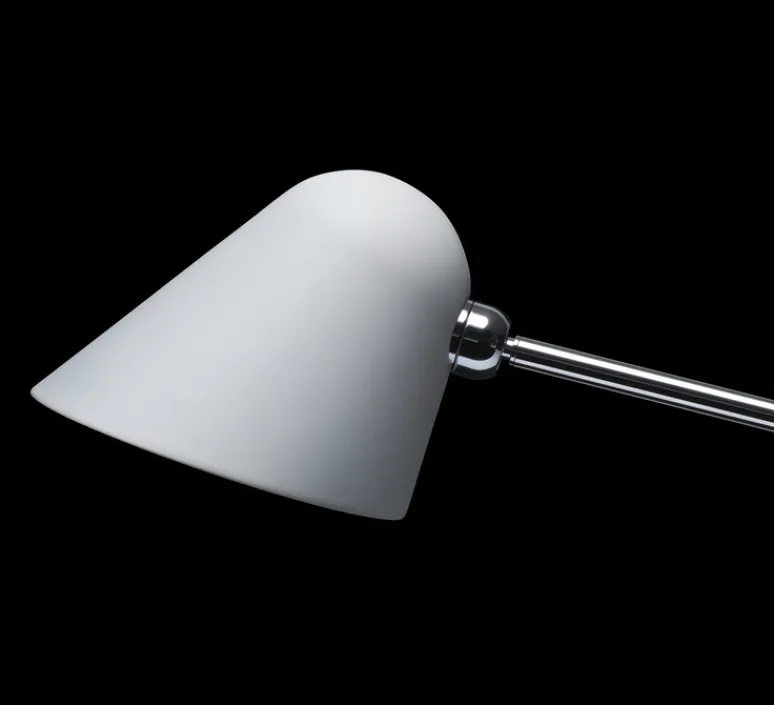 Lampe*Tato Italia Lampe à poser, Beghina, , LED, 3000K, 200lm, L22cm, H41cm - blanc texturé, chrome