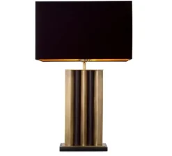 Lampe à poser, Belize, laiton, abat-jour noir, L50cm, H80,5cm - Eichholtz