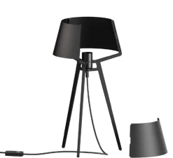 Lampe à poser, Bella, noir fumé, Ø27cm, H51,6cm - Tonone