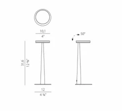 Lampe*Panzeri Lampe à poser, Bella, , LED, 2700K, 388LM, Ø12cm, H31,6cm - noir