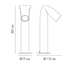 Lampe*Axolight Lampe à poser, Bender lampe, , LED, 2700K, L9cm, H30cm - vert