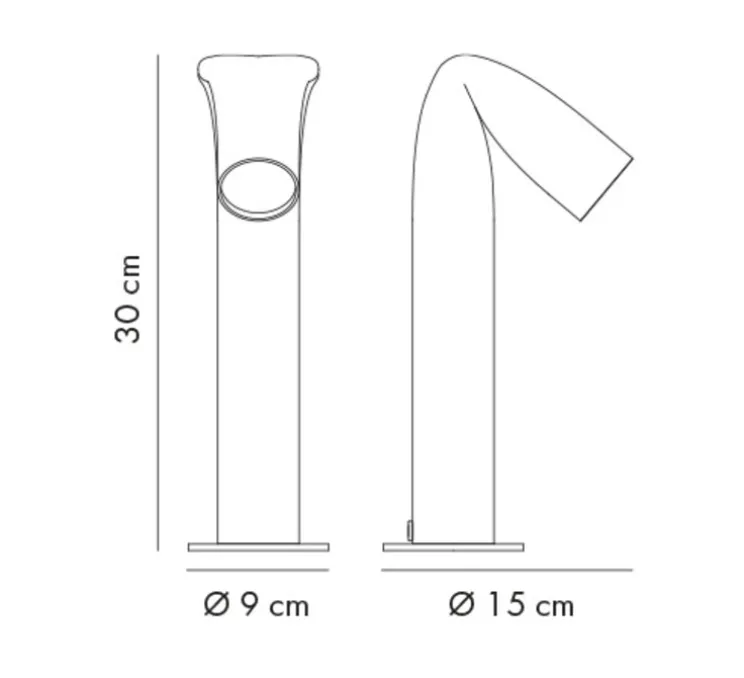 Lampe à poser, Bender lampe, rouge, LED, 2700K, L9cm, H30cm - Axolight