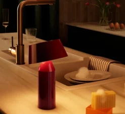 Lampe*Marset Lampe à poser, Bicoca, LED, dimmable, , H22,5cm - rouge