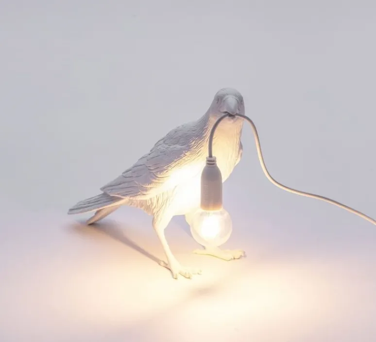 Enfants|Lampe*Seletti Lampe à poser, Bird Lamp Waiting Indoor, , L29,5cm, H12cm - blanc