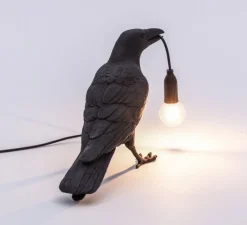 Enfants|Lampe*Seletti Lampe à poser, Bird Lamp Waiting Indoor, , L29,5cm, H12cm - noir