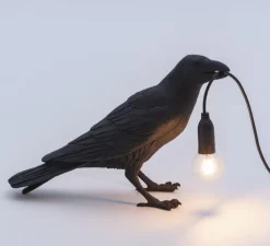 Enfants|Lampe*Seletti Lampe à poser, Bird Lamp Waiting Indoor, , L29,5cm, H12cm - noir