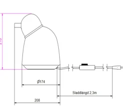 Lampe à poser, Bird, sable, blanc et laiton, Ø17,4cm, H21,5cm - Belid