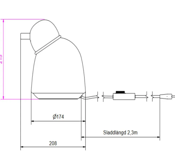 Lampe à poser, Bird, sable, blanc et laiton, Ø17,4cm, H21,5cm - Belid