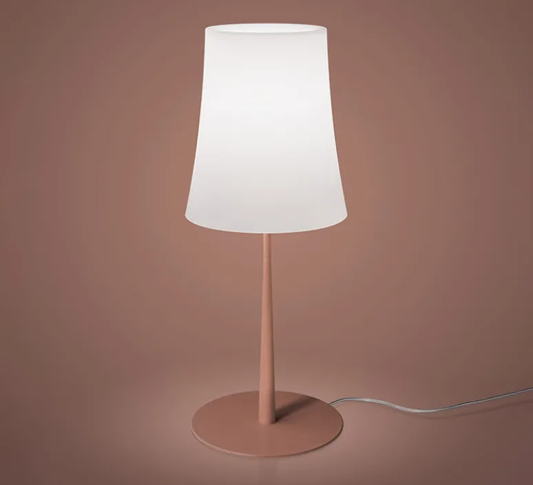 Lampe*Foscarini Lampe à poser, Birdie Easy Grande, , Ø25cm, H62cm - blanc et rouge brique