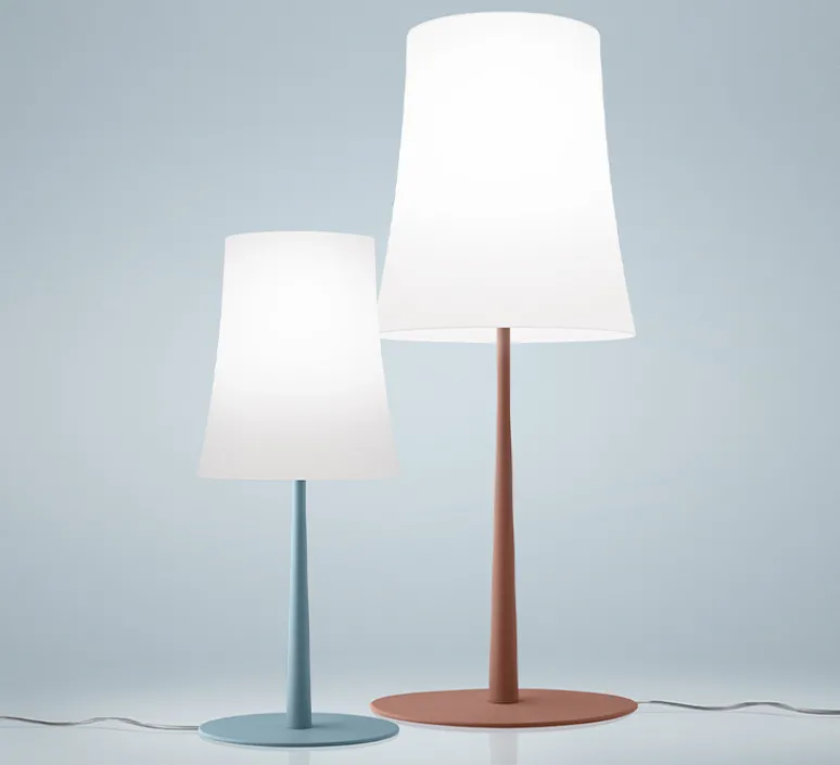 Lampe*Foscarini Lampe à poser, Birdie Easy Grande, , Ø25cm, H62cm - blanc et rouge brique