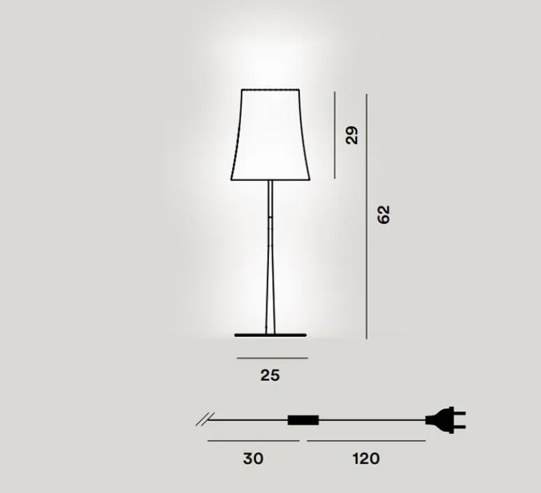 Lampe*Foscarini Lampe à poser, Birdie Easy Grande, , Ø25cm, H62cm - blanc et rouge brique