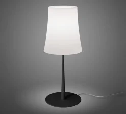 Lampe*Foscarini Lampe à poser, Birdie Easy Grande, , Ø25cm, H62cm - blanc et noir