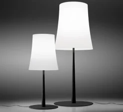 Lampe*Foscarini Lampe à poser, Birdie Easy Grande, , Ø25cm, H62cm - blanc et noir