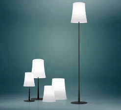 Lampe*Foscarini Lampe à poser, Birdie Easy Grande, , Ø25cm, H62cm - blanc et noir