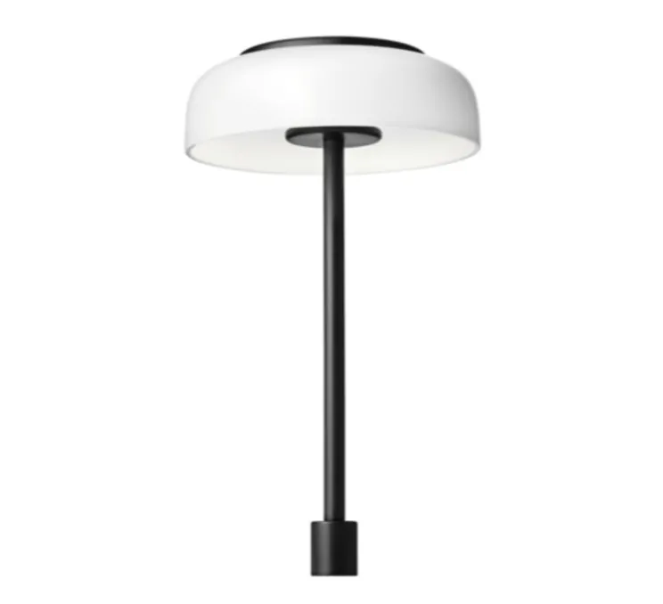 Lampe à poser, Blossi in-set small, noir, opal, LED, dim, 2700K, 460 lm, Ø17cm, H35cm - Nuura