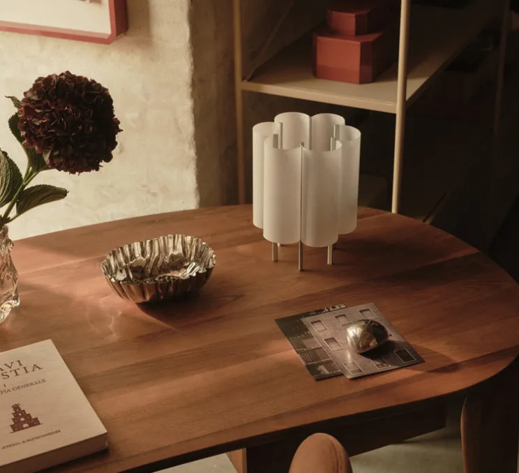 Lampe à poser, Boe, argent, abat-jour en papier washi, Ø20cm, H28cm-Ferm Living