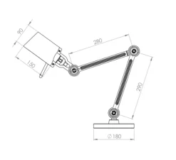 Lampe à poser, Bolt petit, vert, laiton, L57cm, H29cm - TONONE