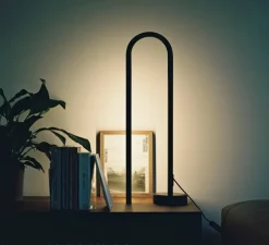 Lampe à poser, Bow, noir, LED, dim, 2700K, 1120 lm, Ø16cm, H60cm - Nexia