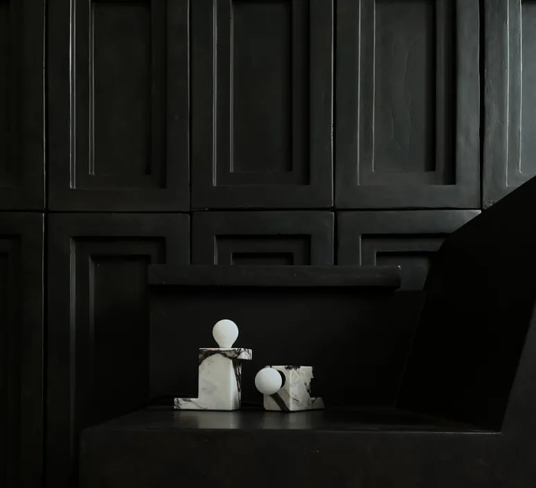 Lampe*101 Copenhagen Lampe à poser, Brick Low, , L14cm, H7,5cm - Marbre blanc