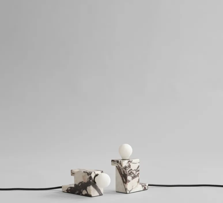 Lampe*101 Copenhagen Lampe à poser, Brick Low, , L14cm, H7,5cm - Marbre blanc