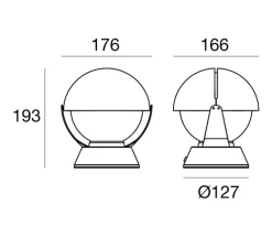 Lampe à poser, Buonanotte, rouge, Ø17,6cm, H19,3cm - Stilnovo