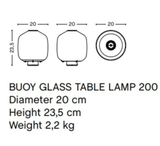 Lampe à poser, Buoy 200, blanc, Ø20cm, H23,5cm - HAY