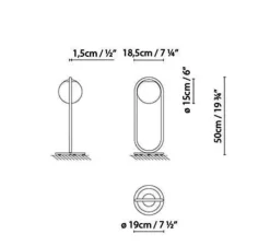 Lampe à poser, C Ball T, laiton, Ø19cm, H50cm - B-Lux