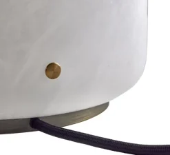 Lampe à poser, Capsule, laiton, albâtre, LED, dim, 2700-1800K, 980 lm, Ø16,6cm, H25,2cm - Carpyen