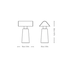 Lampe*Andtradition Lampe à poser, Caret, , LED, dim, 2700K, 100 lm, L15cm, H22cm - Gris soie