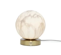 Lampe*It's about Romi Lampe à poser, Carrara, Finition , Ø16cm, H18cm - Marbre blanc, laiton