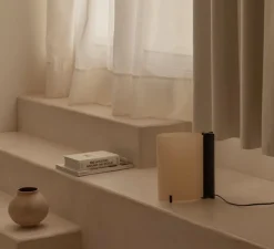 Lampe*Faro Lampe à poser, Cata, frȇne noir, LED, 2200K, 80 lm, L13,5cm, H25cm - frȇne noir