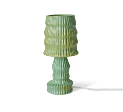 Lampe à poser, Ceramic, vert pétale, Ø15cm, H34cm-HKLIVING