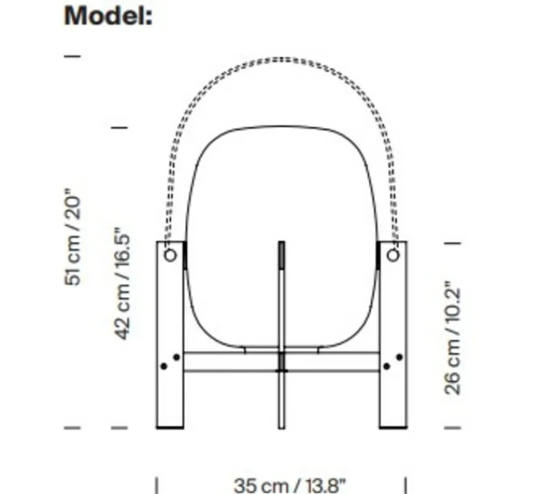 Lampe*Santa & Cole Lampe à poser, Cesta Metallica, , Ø35cm, H51cm - métal et bois, poignée cuir