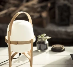 Lampe à poser, Cestita, bois, Ø22cm, H36cm - Santa & Cole