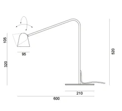 Lampe à poser, Chaplin, noir, L60cm - Formagenda