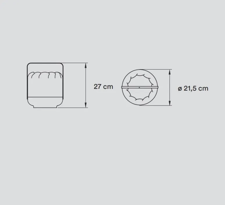 Lampe*LZF Lampe à poser, Chou Short, , Ø21,5cm, H27cm - gris