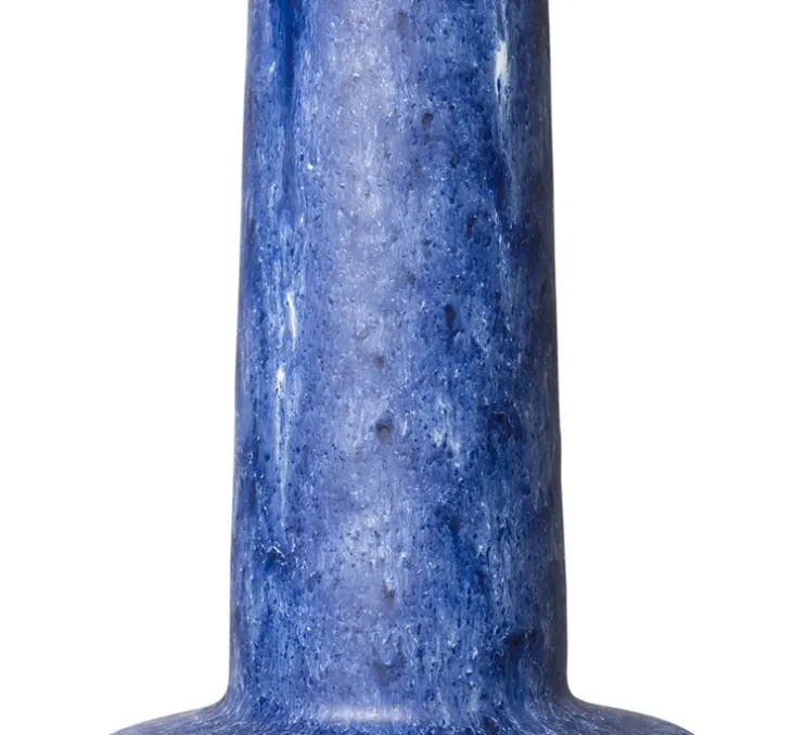 Lampe à poser, Cilinder + Retro Stoneware, naturel, bleu, Ø30cm, H70cm - HK Living