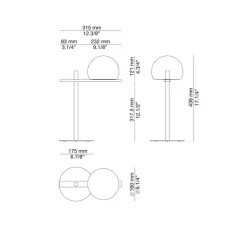 Lampe à poser, Circ M-3728X, outdoor, noir mat, LED, 2700K, 554 lm, L17,5cm, H43,8cm - Estiluz