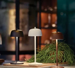 Lampe à poser, Circe, noir, IP65, LED, dim, 2200-3000K, 214 - 224 lm, Ø11cm, H30cm - Zafferano