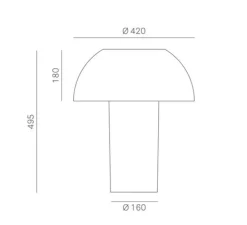 Lampe à poser, Colette 50, rouge, Ø42cm, H49,5cm - Pedrali