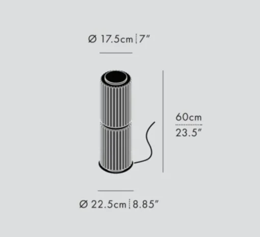 Lampe*A-N-D Lampe à poser, Column 175, , LED, dim, 1800-3000K, 1422 lm, Ø20cm, H60cm - ivoire