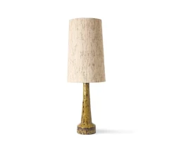 Lampe à poser, Cone + Retro Stoneware, naturel, moutarde, Ø36cm, H90cm - HK Living