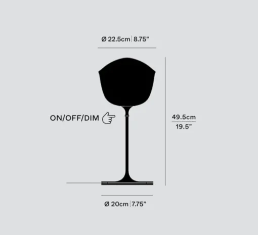 Lampe*A-N-D Lampe à poser, Contour 225, , LED, dim, 1800-3000K, Ø22,5cm, H49,5cm - jaune citrine