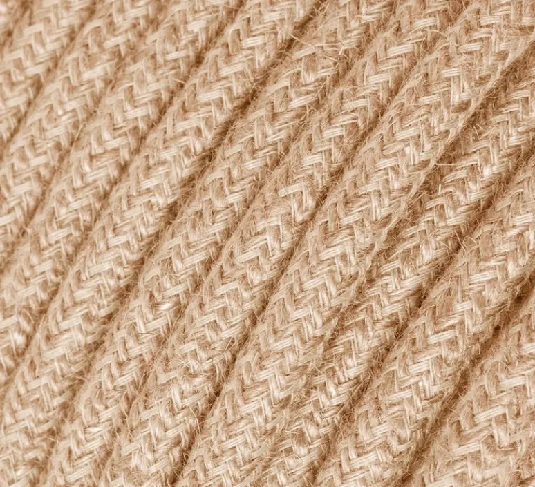 Lampe*Creative Cables Lampe à poser, Coppa, abat-jour Athena, , Ø24cm, H29cm - blanc brillant, jute