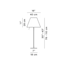 Lampe à poser, Costanza D13 i, blanc mystique, Ø40cm, H76-110cm - Luceplan