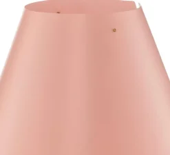 Lampe à poser, Costanzina, abat-jour rose avant-gardiste, pied laiton, Ø26cm, H51cm - Luceplan