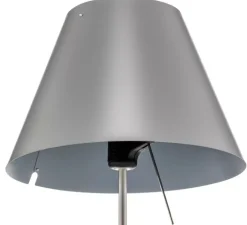 Lampe*Luceplan Lampe à poser, Costanzina, abat-jour gris béton, pied aluminium, Ø26cm, H51cm - gris béton, aluminium